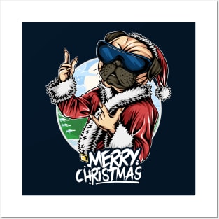 christmas-santa-claus-pug-wearing-sunglasses-christmas-day-its-so-cute Posters and Art